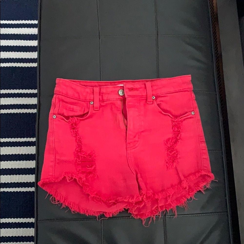 Sunnis Red Jean Shorts